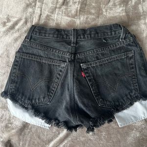 Levis Black 505 cut off shorts